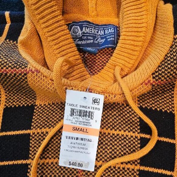 AMERICAN RAG Men's Hooded Plaid Sweater - Small - NWT - Picture 7 of 8
